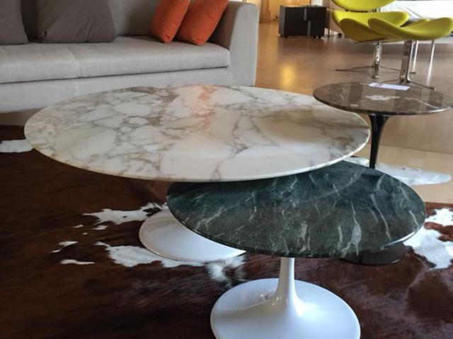 Tavolo Saarinen Tulip da caffe Marmo arabesco - Made in Italy